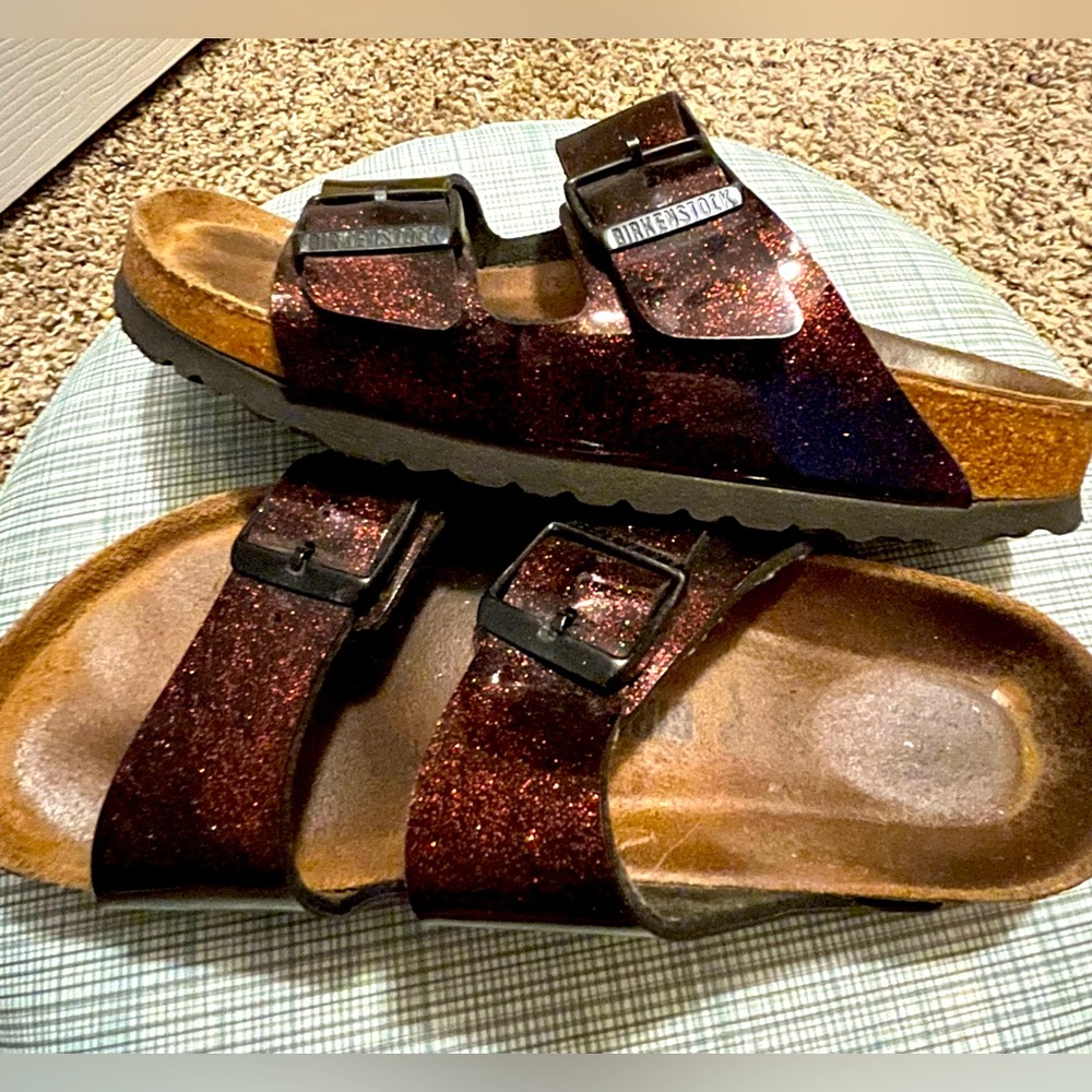 Women’s Birkenstock Glitter Burgundy Sandals